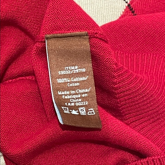 NWT Jessica Red Argyle Cardigan - Picture 9 of 9